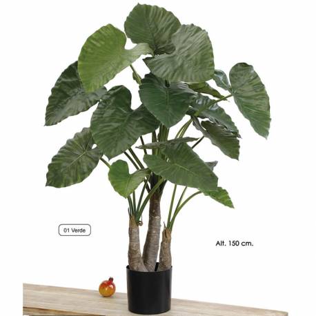 Planta alocasia caliodora artificial tres troncs