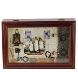 Portallaves marinero vitrina de madera