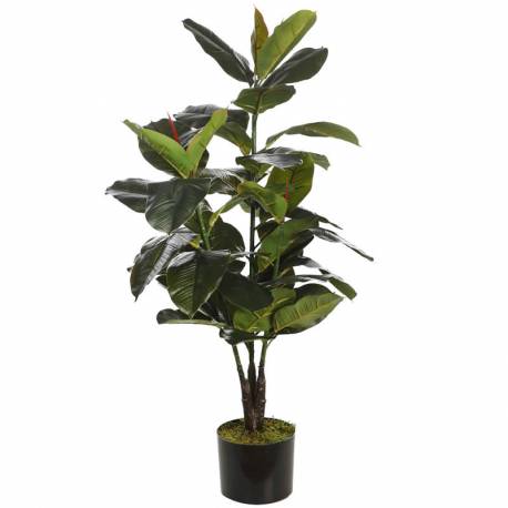 Planta ficus robusta artificial con maceta 090