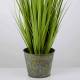 Planta hierbas artificiales juncos en maceta metal 080