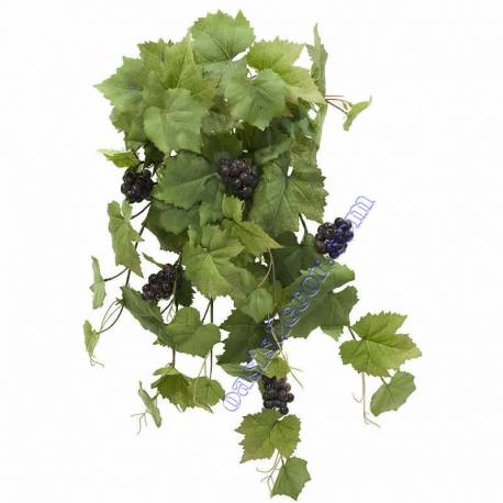 Parra artificial colgante con uvas de plastico