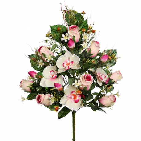 Ram cementeri flors artificials orquidies i roses