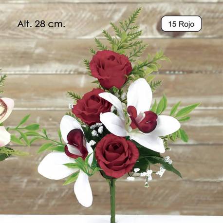 Mini ramo flores artificiales cementerio rosas