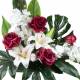 Jardinera flores artificiales cementerio rosas y orquideas