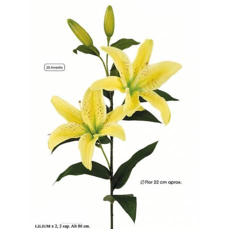 Lilium artificial dos flors i dos capolls