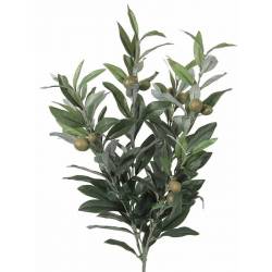 Pequeña mata olivo artificial con aceitunas verdes